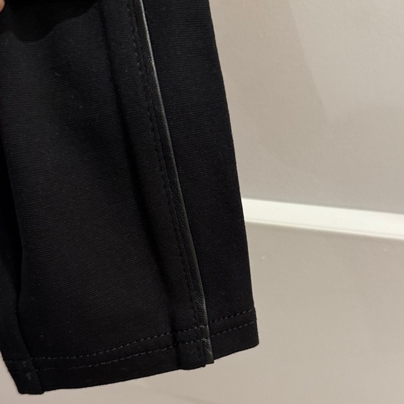 LOFT High Rise Black Tuxedo Faux Leather Edged Leggings - Picture 6 of 8